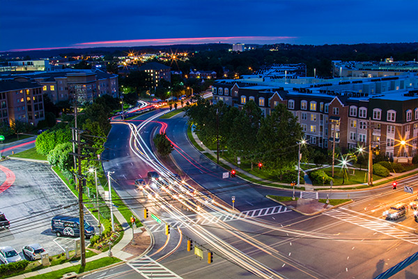 Towson Intersection at Night