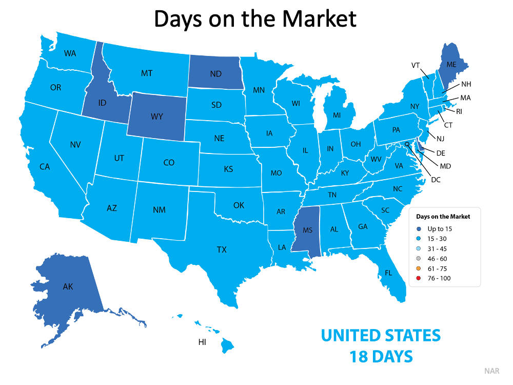 days the average house is on the market in each state
